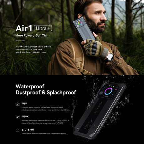 IIIF150 Air1 Ultra+ Rugged Smartphone 12GB+256GB Night Vision 64MP Camera 6.8" FHD+ 120Hz 7000mAh Helio G99 NFC Global Version