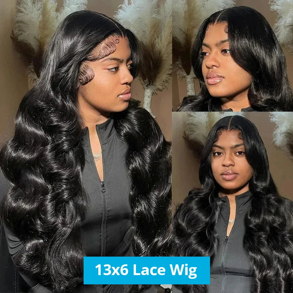 Cosdelu 13x6 HD Transparent Lace Front Wig Body Wave Brazilian Remy Human Hair 250 Density 30 40 Inch Lace Frontal Wig For Women