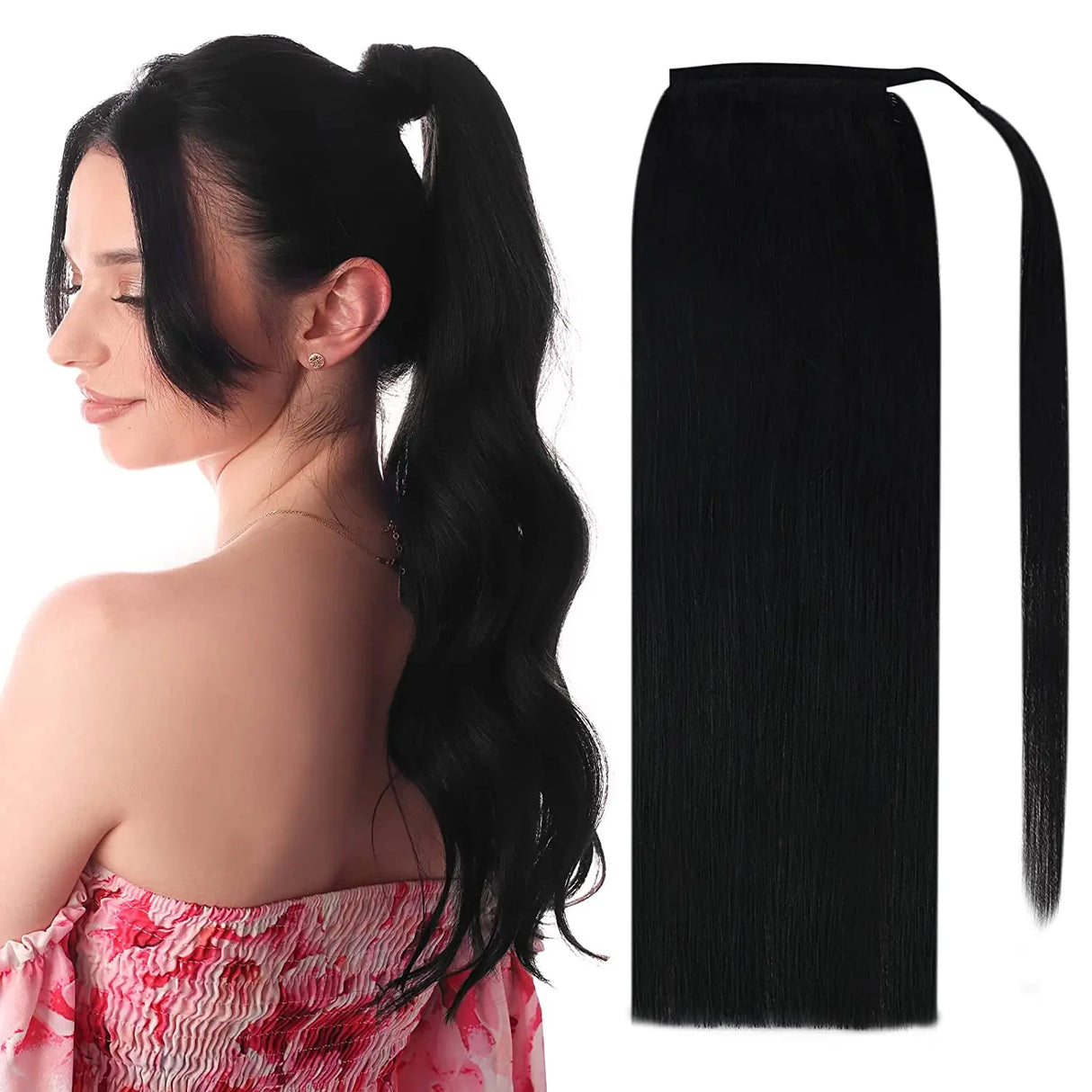 Full Shine Ponytail Human Hair 70g/80g Machine Made Remy Ponytails Extensions for White Women Human Hair Ponytail