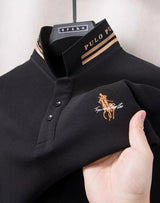 Luxury Fashion Embroidered Polo Shirt 100%Cotton Mens Long sleeved Brand Spring and Autumn Comfortable Breathable Casual T-shirt