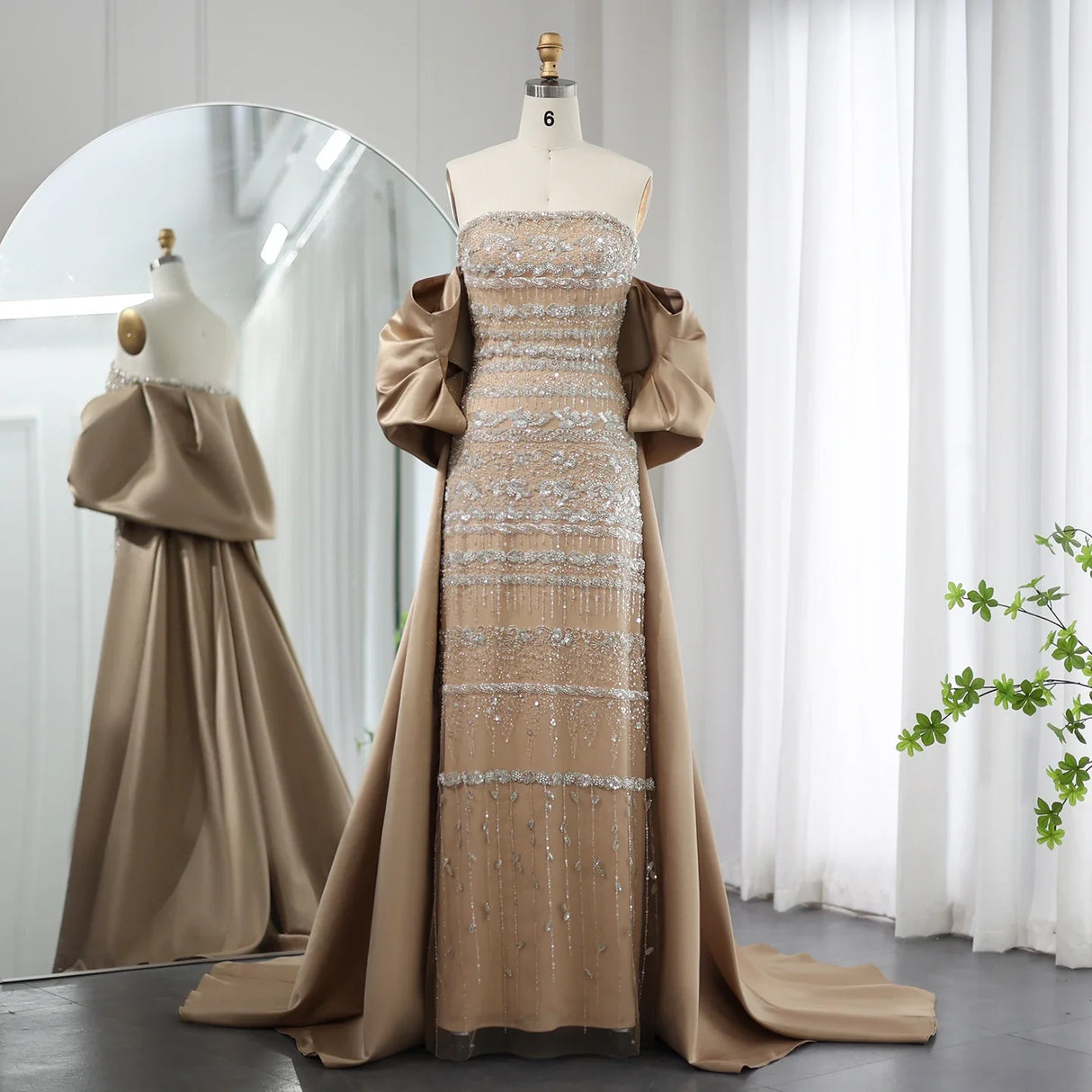 Sharon Said Luxury Dubai Sage Green Evening Dresses with Cape 2024 Arabic Blue Sky Lilac Elegant Women Wedding Party Gowns SS238