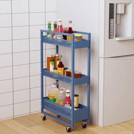 Shelf Kitchen Trolley Carbon Steel Cabinet Living Room Bathroom Storage Shelf Kitchen Islands Trolleys Utility Cart Rolling Ins