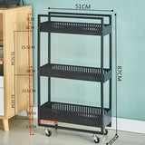 Shelf Kitchen Trolley Carbon Steel Cabinet Living Room Bathroom Storage Shelf Kitchen Islands Trolleys Utility Cart Rolling Ins