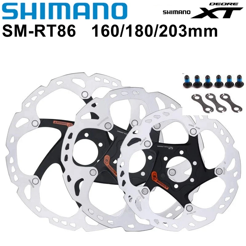 Shimano XT SM-RT86 Brake Disc Rotor Ice Point Technology Brake Disc 6 Bolt M8000 MTB Bikes Disc  RT86 160mm 180mm 203mm