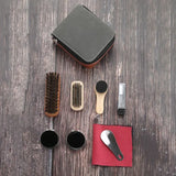 Shoe Brush Shoe Care Shoes Brush Polishing & Cleaning with Pu Leather Sleek Elegant for Case for Trave