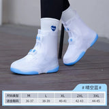 Shoe Waterproof Cover Men Women Rain Shoes New Blue Overshoes Washable Portable Big Open TPE Shoe Cover Button Durable Galoshes