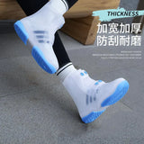 Shoe Waterproof Cover Men Women Rain Shoes New Blue Overshoes Washable Portable Big Open TPE Shoe Cover Button Durable Galoshes