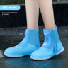 Shoe Waterproof Cover Men Women Rain Shoes New Blue Overshoes Washable Portable Big Open TPE Shoe Cover Button Durable Galoshes