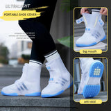 Shoe Waterproof Cover Men Women Rain Shoes New Blue Overshoes Washable Portable Big Open TPE Shoe Cover Button Durable Galoshes