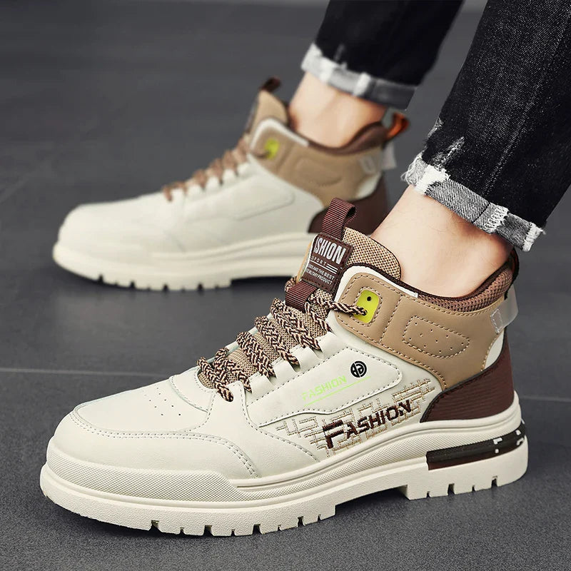 Shoes For Men Work Men's Casual Sneakers High-top Outdoor Trendy All-match Boots Autumn Winter Fashion Popular Anti-wear Shoe