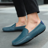 Shoes Leather Men Luxury Trendy Casual Slip on Formal Loafers Men Moccasins Italian Black Male Driving Shoes Sneakers Plus Size