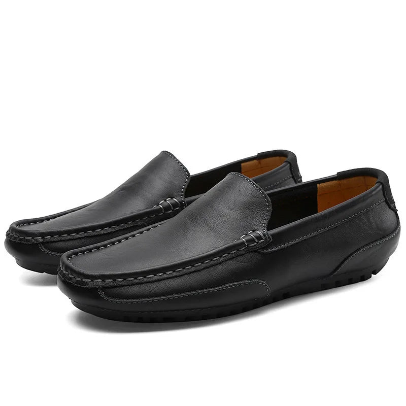 Shoes Leather Men Luxury Trendy Casual Slip on Formal Loafers Men Moccasins Italian Black Male Driving Shoes Sneakers Plus Size