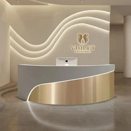 Shop Counter Tables Reception Desk Luxury Lectern White Modern Simple Reception Desk Information Mostrador Cajero Room Furniture