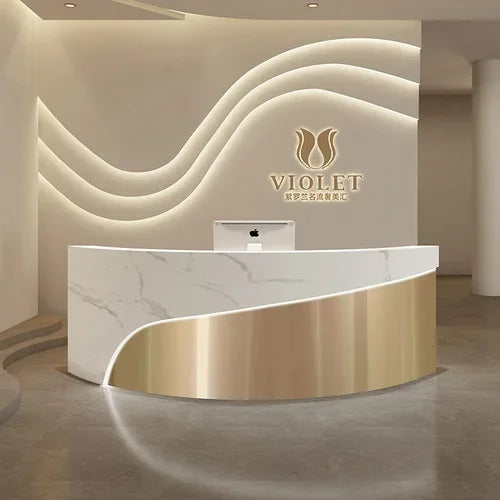 Shop Counter Tables Reception Desk Luxury Lectern White Modern Simple Reception Desk Information Mostrador Cajero Room Furniture