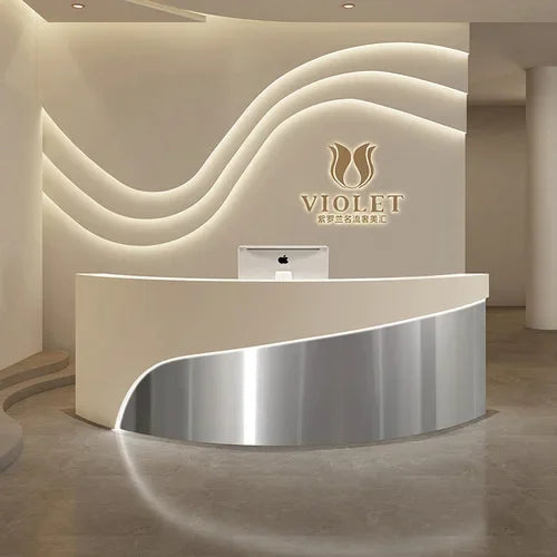 Shop Counter Tables Reception Desk Luxury Lectern White Modern Simple Reception Desk Information Mostrador Cajero Room Furniture