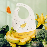 Silicone Babi Bib Waterproof Saliva Dripping Banana Bibs Cartoon Newborn Feeding Soft Edible Aprons Baby Adjustable Burp Scarf