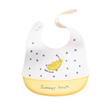 Silicone Babi Bib Waterproof Saliva Dripping Banana Bibs Cartoon Newborn Feeding Soft Edible Aprons Baby Adjustable Burp Scarf