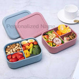 Silicone Lunch Box 3 Compartment Personalized Name Bento Box Leakproof Silicone Lunch Box Kids Divider Portable Picnic Food Box