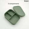 Silicone Lunch Box 3 Compartment Personalized Name Bento Box Leakproof Silicone Lunch Box Kids Divider Portable Picnic Food Box