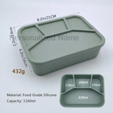 Silicone Lunch Box With Interlayer Adult lunch Box Children's Lnch Box Lunch Food Container With 4 compartments Leakproof Purity