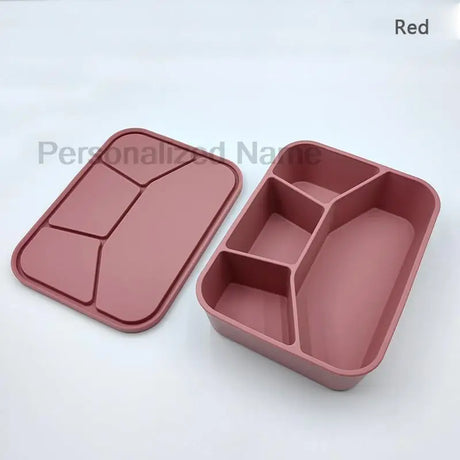 Silicone Lunch Box With Interlayer Adult lunch Box Children's Lnch Box Lunch Food Container With 4 compartments Leakproof Purity