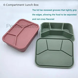 Silicone Lunch Box With Interlayer Adult lunch Box Children's Lnch Box Lunch Food Container With 4 compartments Leakproof Purity