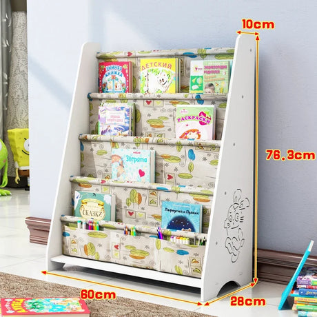 Simple Floorstanding Children’s Bookshelf Environmental Protection Student Bookcase Picture Book Storage Rack for Kindergarten