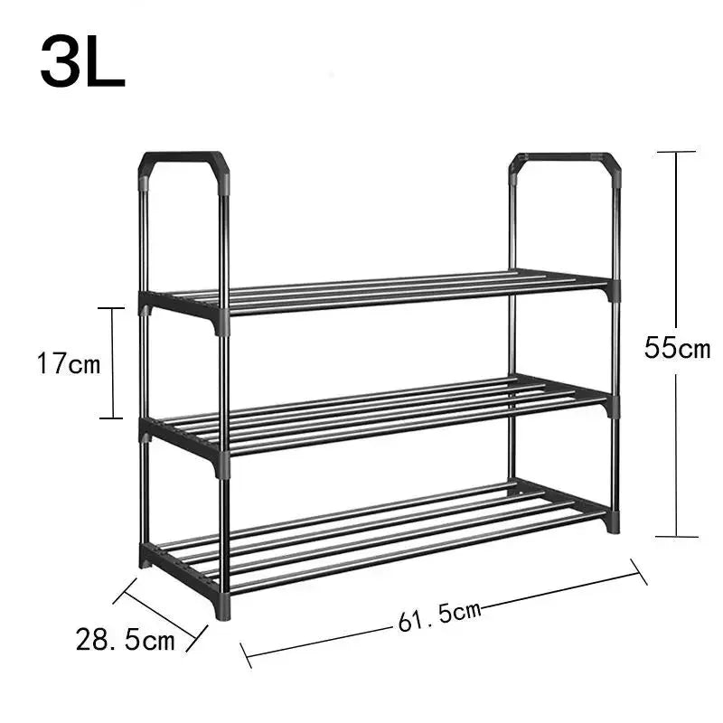 Simple Multilayer Shoe Rack Assembly Shoe Cabinets Reinforced Steel Tube Frame Shoe Shelves Space-saving Large-capacity Cabinet