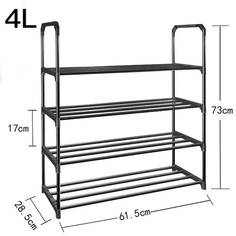 Simple Multilayer Shoe Rack Assembly Shoe Cabinets Reinforced Steel Tube Frame Shoe Shelves Space-saving Large-capacity Cabinet