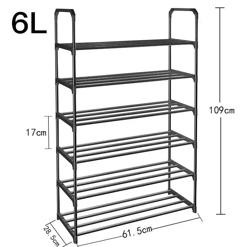 Simple Multilayer Shoe Rack Assembly Shoe Cabinets Reinforced Steel Tube Frame Shoe Shelves Space-saving Large-capacity Cabinet