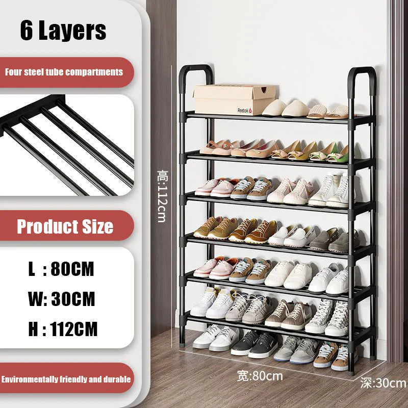 Simple Shoe Rack DIY Easy Assemble Dustproof Boots Organizer Stand Holder Space-Saving Shoes Storage Shelf Entryway Shoe Cabinet