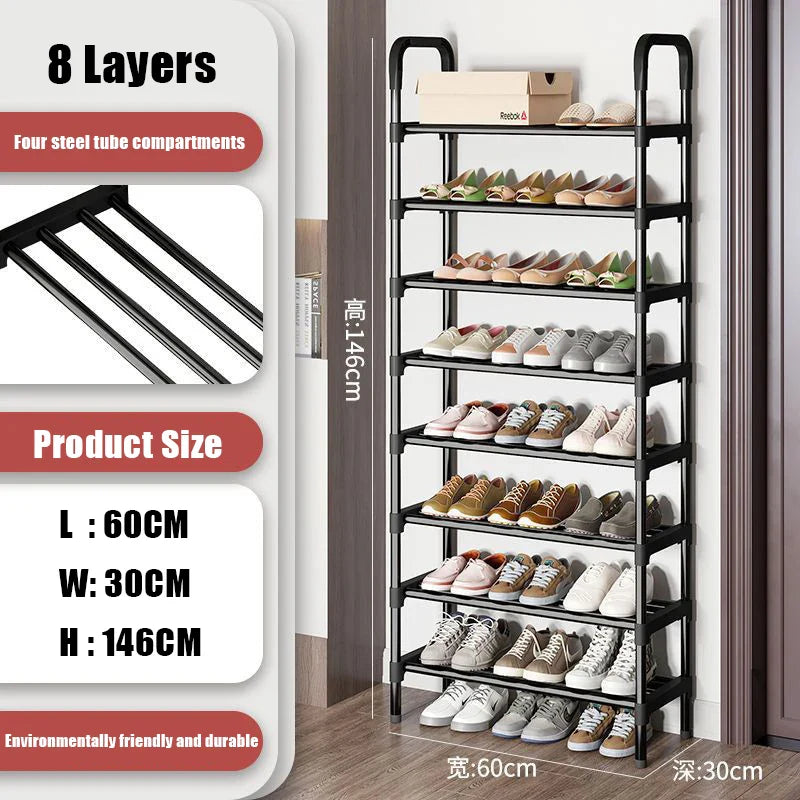 Simple Shoe Rack DIY Easy Assemble Dustproof Boots Organizer Stand Holder Space-Saving Shoes Storage Shelf Entryway Shoe Cabinet