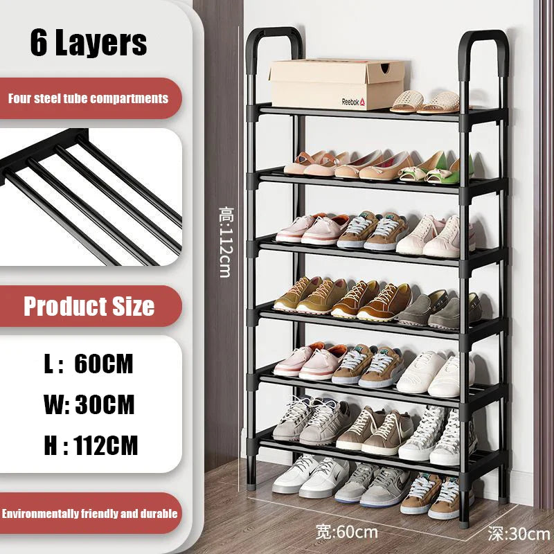 Simple Shoe Rack DIY Easy Assemble Dustproof Boots Organizer Stand Holder Space-Saving Shoes Storage Shelf Entryway Shoe Cabinet