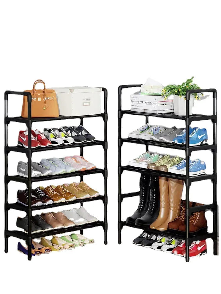 Simple Shoe Rack DIY Easy Assemble Dustproof Boots Organizer Stand Holder Space-Saving Shoes Storage Shelf Entryway Shoe Cabinet