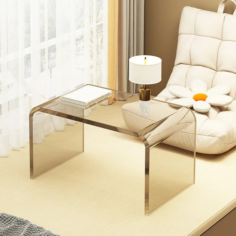 Simple and Light Luxury Acrylic Sofa Side Small Apartment Living Room Design Sense Tea Table Household Bedroom Bedside Table