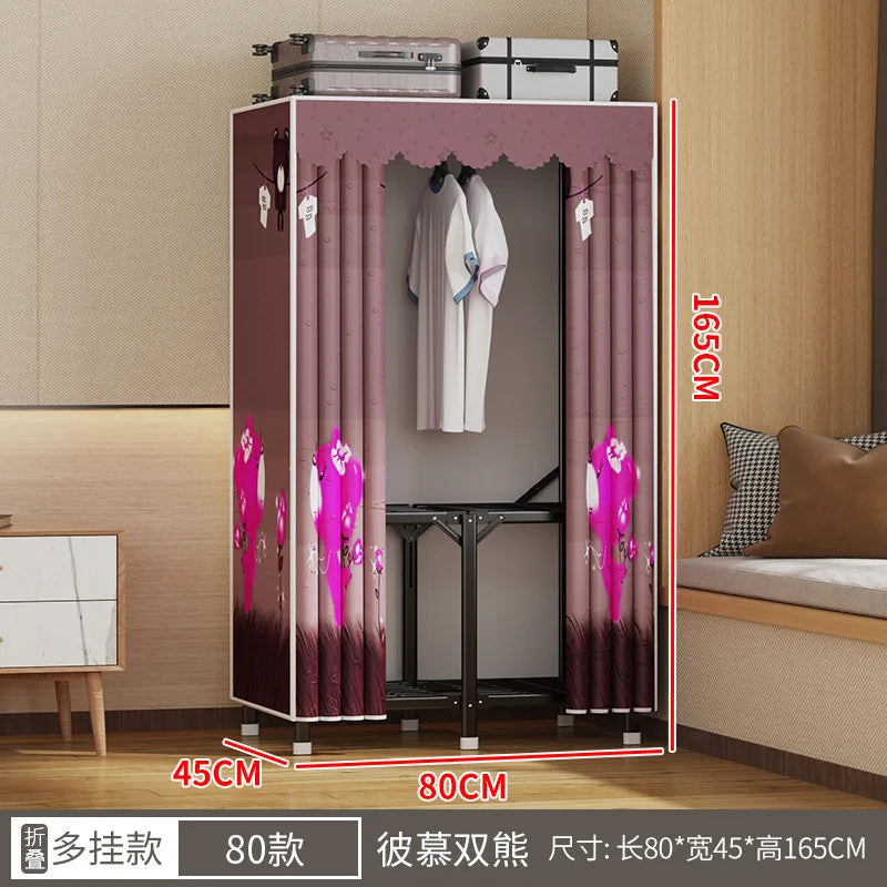 Simple open closets with no need to install folding wardrobe for clothes Storage locker bedroom cabinets Home furniture armoire