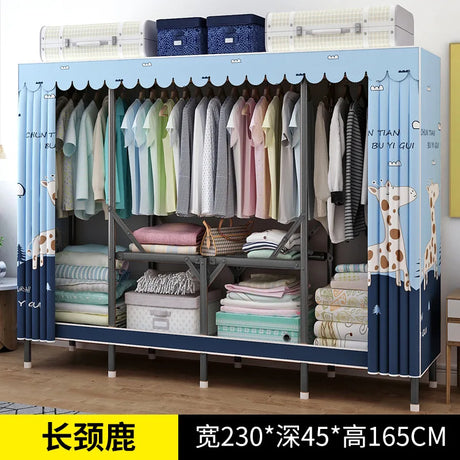 Simple open closets with no need to install folding wardrobe for clothes Storage locker bedroom cabinets Home furniture armoire