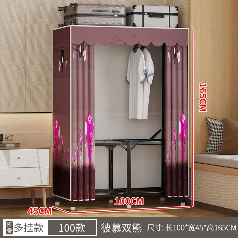 Simple open closets with no need to install folding wardrobe for clothes Storage locker bedroom cabinets Home furniture armoire