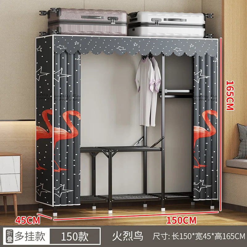 Simple open closets with no need to install folding wardrobe for clothes Storage locker bedroom cabinets Home furniture armoire