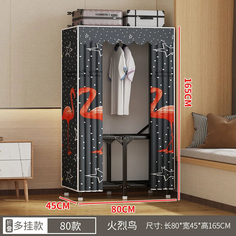 Simple open closets with no need to install folding wardrobe for clothes Storage locker bedroom cabinets Home furniture armoire