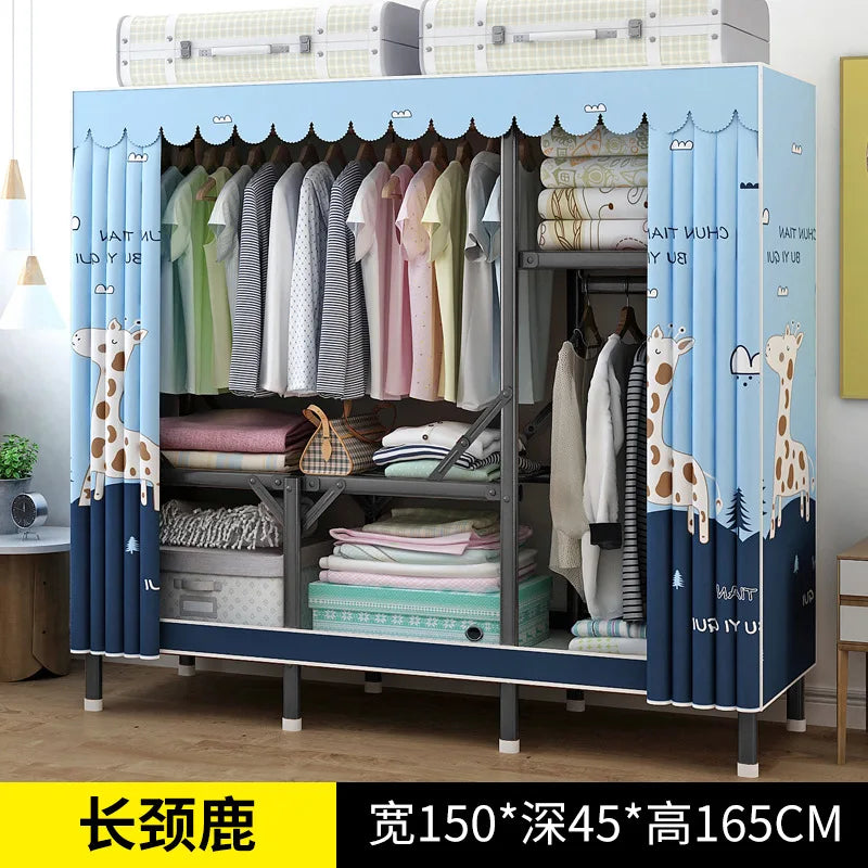 Simple open closets with no need to install folding wardrobe for clothes Storage locker bedroom cabinets Home furniture armoire