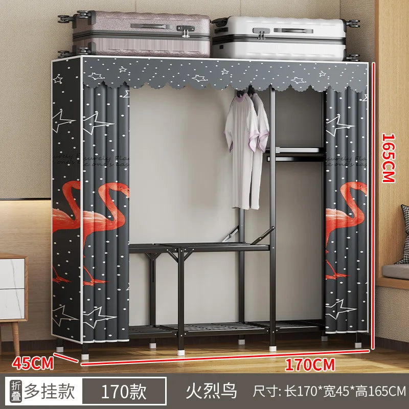 Simple open closets with no need to install folding wardrobe for clothes Storage locker bedroom cabinets Home furniture armoire