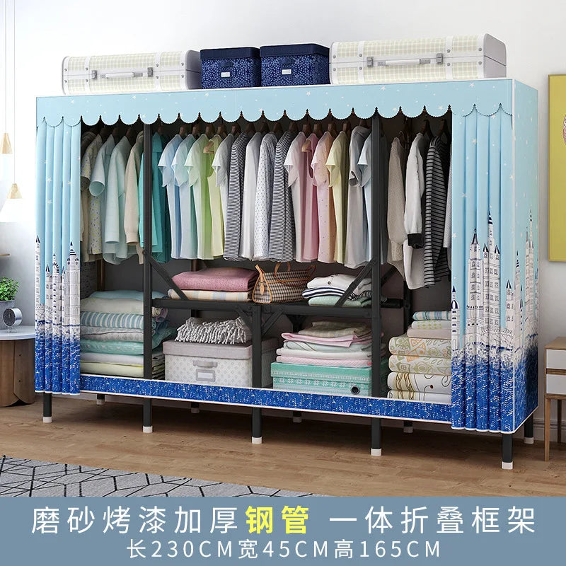 Simple open closets with no need to install folding wardrobe for clothes Storage locker bedroom cabinets Home furniture armoire