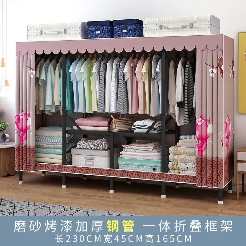 Simple open closets with no need to install folding wardrobe for clothes Storage locker bedroom cabinets Home furniture armoire