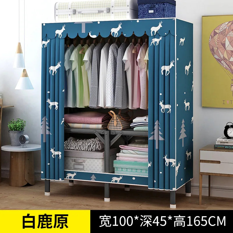 Simple open closets with no need to install folding wardrobe for clothes Storage locker bedroom cabinets Home furniture armoire