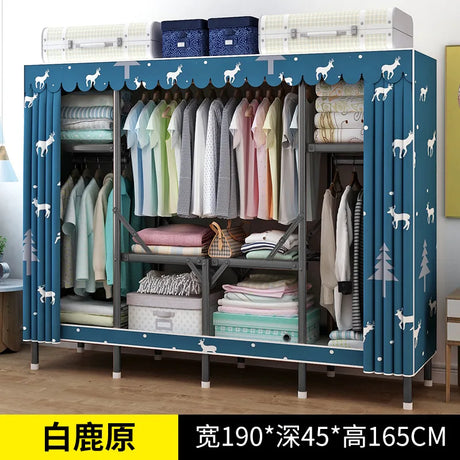 Simple open closets with no need to install folding wardrobe for clothes Storage locker bedroom cabinets Home furniture armoire