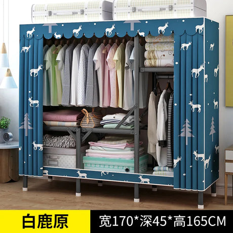 Simple open closets with no need to install folding wardrobe for clothes Storage locker bedroom cabinets Home furniture armoire