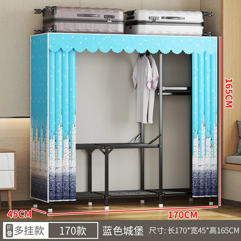 Simple open closets with no need to install folding wardrobe for clothes Storage locker bedroom cabinets Home furniture armoire