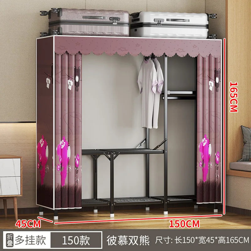 Simple open closets with no need to install folding wardrobe for clothes Storage locker bedroom cabinets Home furniture armoire