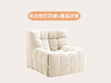 Single Sofa Waffle Couch Couch Light Luxury Simple Small Balcony Corduroy Suede Lazy Couch Lounge Chair